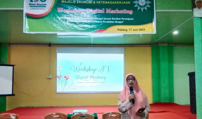 
 Workshop digital marketing marketing Majlis Ekonomi dan Ketenagakerjaan PWA Sumbar.(Ist)