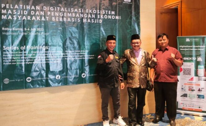 
 Perwakilan pengurus Masjid Taqwa Muhammadiyah Sumbar dalam pelatihan Digitalisasi Ekosistem Masjid di Jakarta.(Ist)