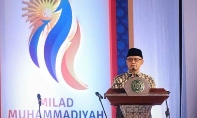 
 Ketua Umum Pimpinan Pusat Muhammadiyah, Haedar Nashir di Milad 111 Muhammadiyah. (courtesy muhammadiyah.or.id)