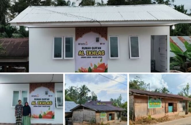 
 Kondisi Rumah Qur'an Al Ikhlas sebelum dan sesudah dibedah LazisMu Limapuluh Kota bersama masyarakat.(Ist)